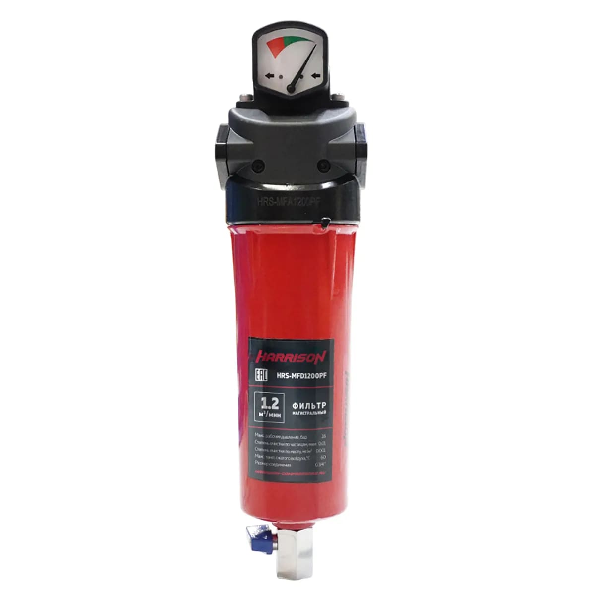 HRS-MFD1200PF Фильтр магистральный с датчиком загрязненности и автоматическим конденсатоотводчиком