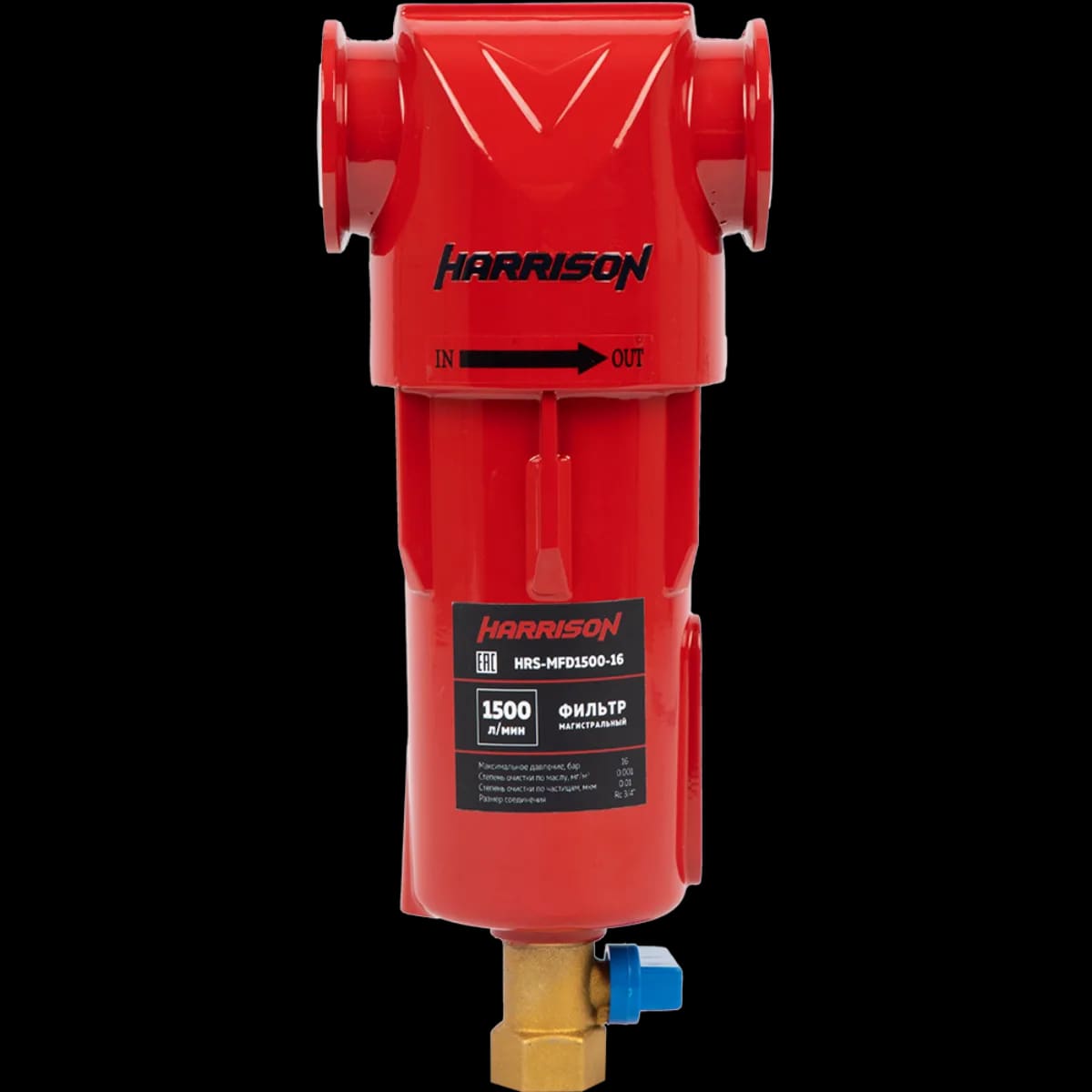 HRS-MFD1500-16 Фильтр магистральный 1500л/мин, 16 бар, 0,01 мкм0,001 мг/м3, основное изображение