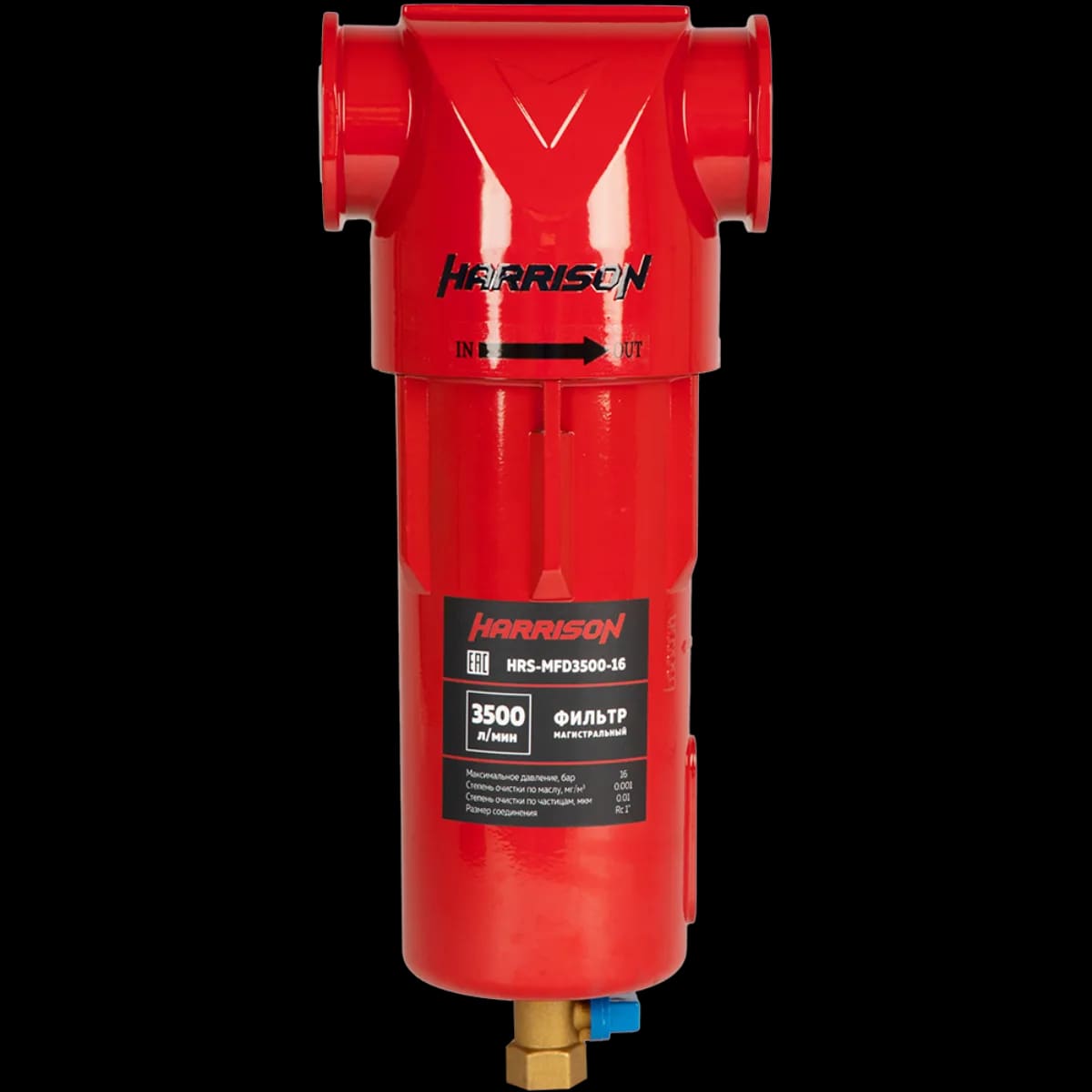 HRS-MFD3500-16 Фильтр магистральный 3500л/мин, 16 бар, 0,01 мкм0,001 мг/м3, основное изображение